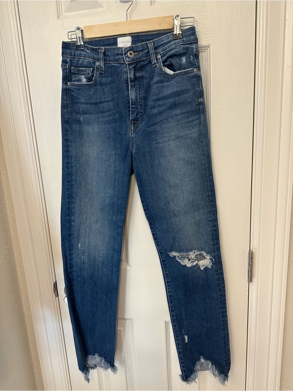Johnathan Simkhai River High-Rise Distressed Blue Jeans